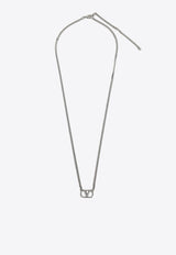 VLogo-Charm Metal Necklace