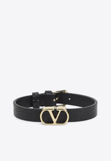 Vlogo-Charm Leather Bracelet