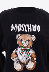 Moschino Teddy Bear Print Crewneck Sweatshirt Black 1712_528_V1555