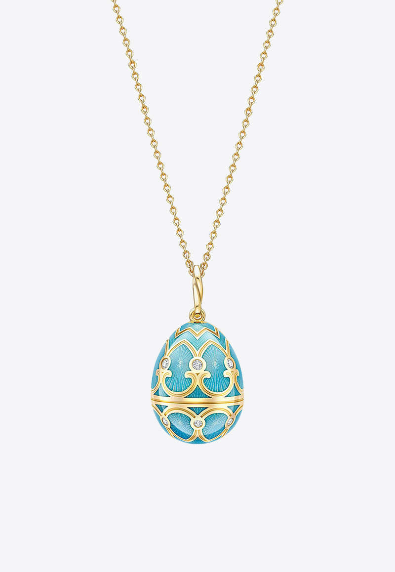 Fabergé Heritage Egg Pendant Necklace in 18-karat Yellow Gold Turquoise 173FP1349