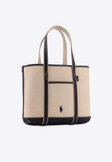 Polo Ralph Lauren Logo Canvas Tote Bag Beige 428P03085002_ECRUNAVY_48136904