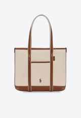 Polo Ralph Lauren Logo Canvas Tote Bag Beige 428P03085001_ECRUCUOIO_48136859