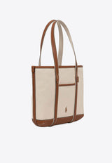 Polo Ralph Lauren Logo Canvas Tote Bag Beige 428P03085001_ECRUCUOIO_48136859