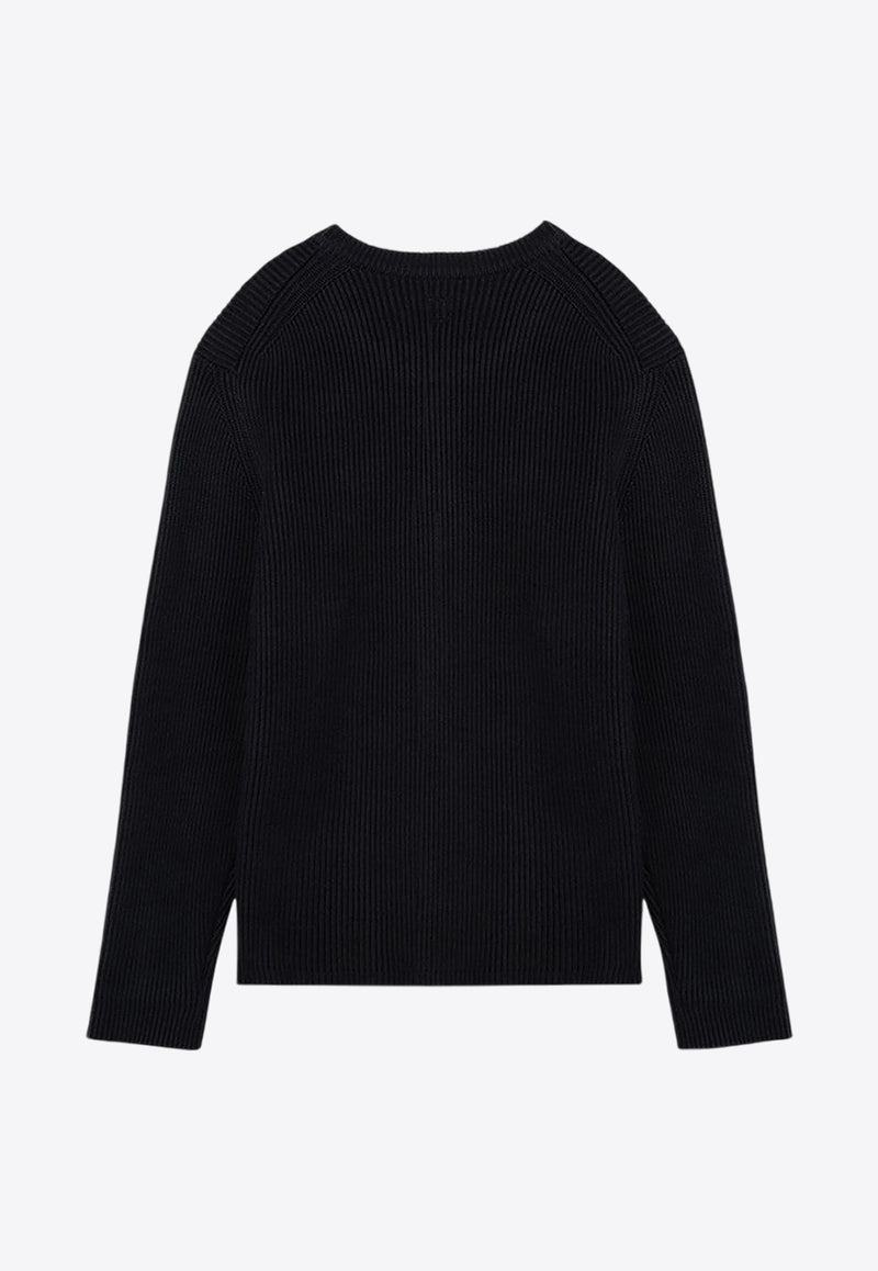 C.P. Company Rib Knit Washed-Out Sweater Black 17CMKN044A006608A/P_CPCOM-995