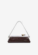 Salon Croc-Embossed Leather Long Clutch