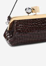 Salon Croc-Embossed Leather Long Clutch