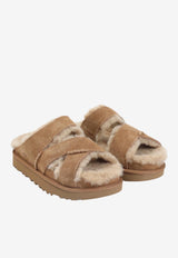 Greenport Cross Strap Suede Sandals