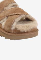 Greenport Cross Strap Suede Sandals