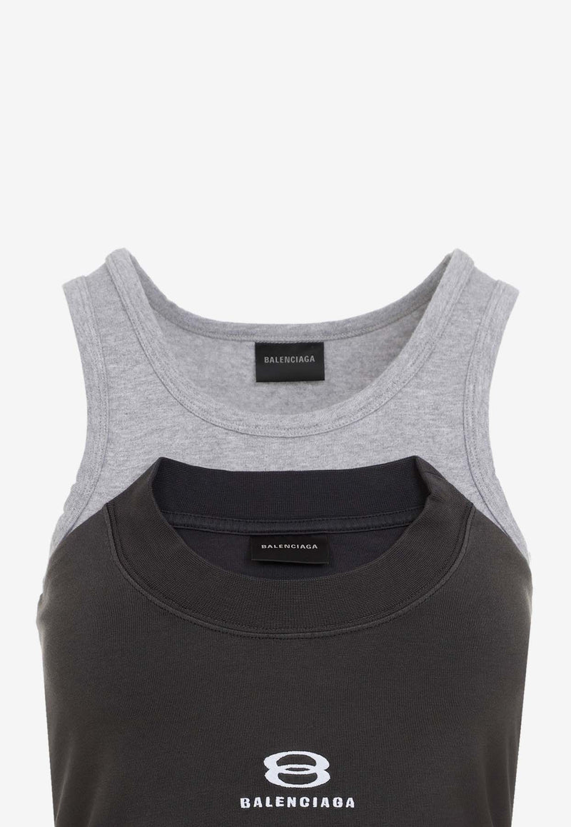 Logo-Embroidered Layered Tank Top