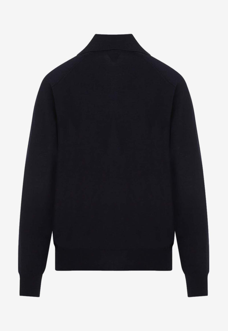 Long-Sleeved Polo Sweater