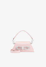 Samantha Double Bow Satin Top Handle Bag