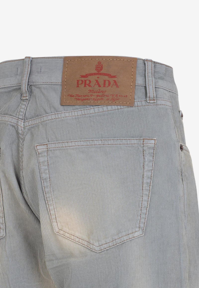 Corduroy Straight-Leg Pants