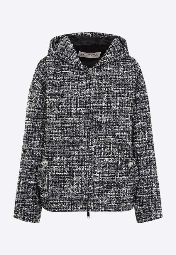 Double Tweed Zip-Up Jacket