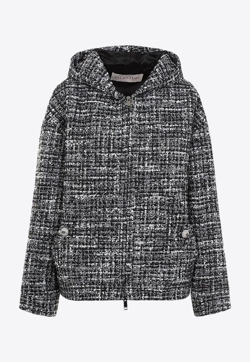 Double Tweed Zip-Up Jacket