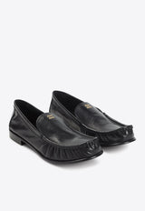 Logo Lettering Leather Loafers