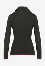 Signature Web-Trimmed Polo Sweater