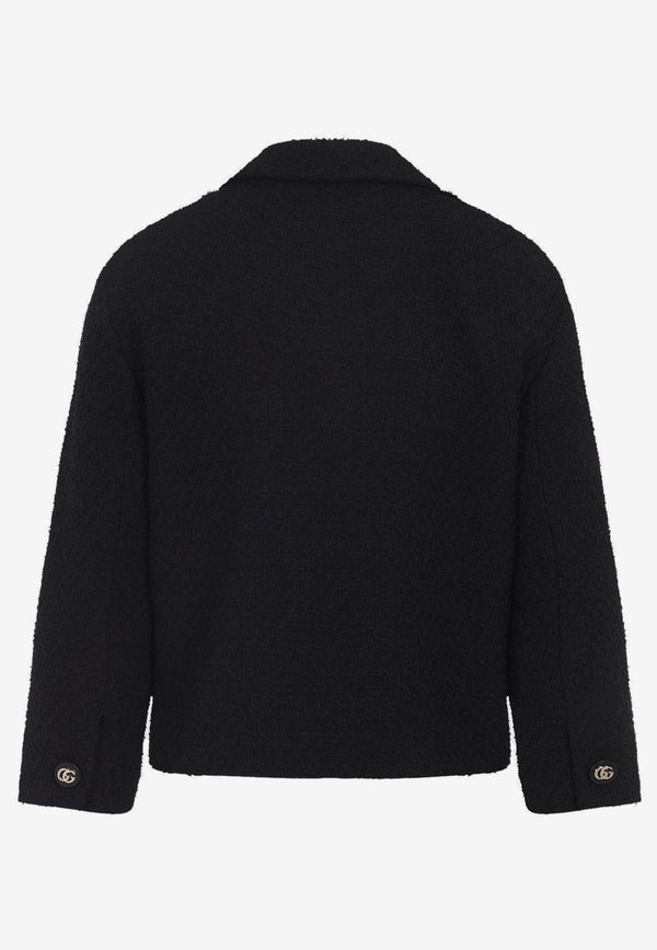 Boucle Double-Breasted Short Coat