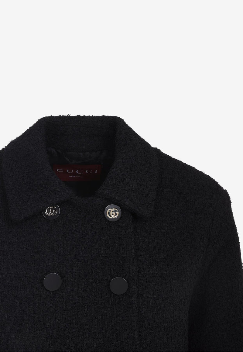 Boucle Double-Breasted Short Coat