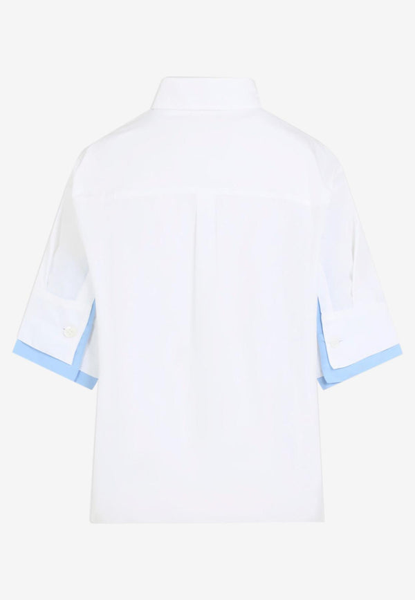 Double-Cuff Short-Sleeved Shirt