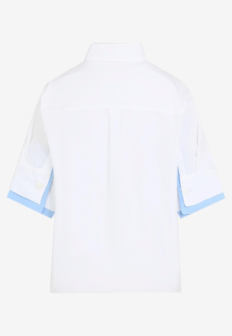 Double-Cuff Short-Sleeved Shirt