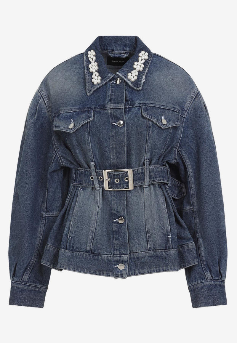 Sculpted Denim Belted Jacket