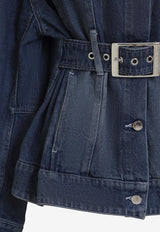 Sculpted Denim Belted Jacket