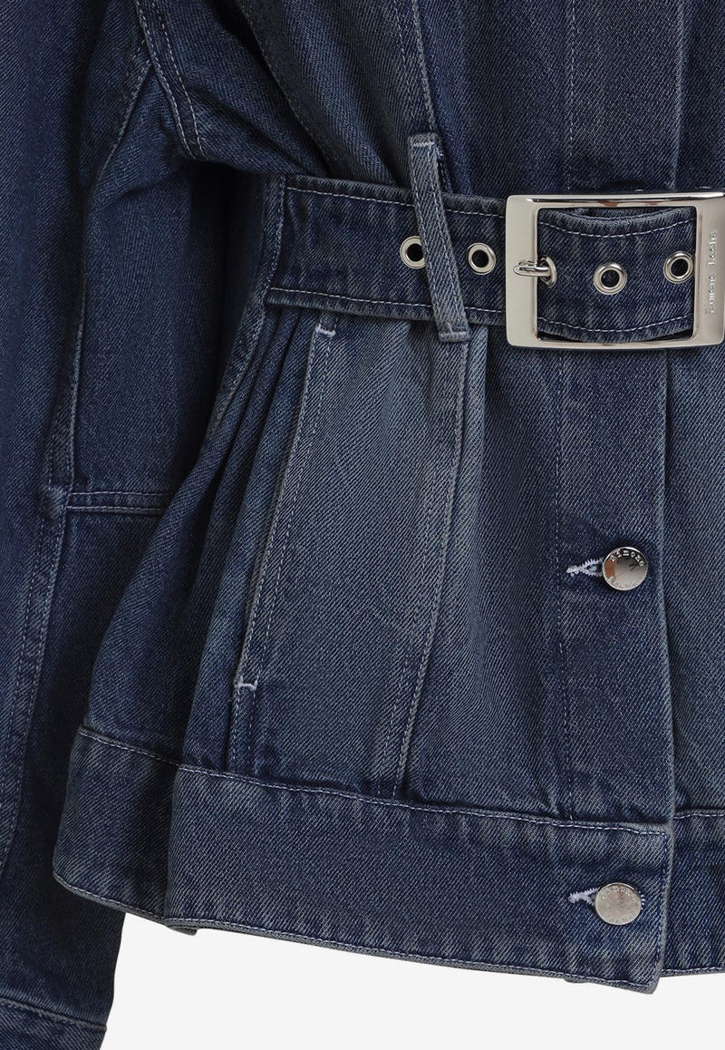 Sculpted Denim Belted Jacket