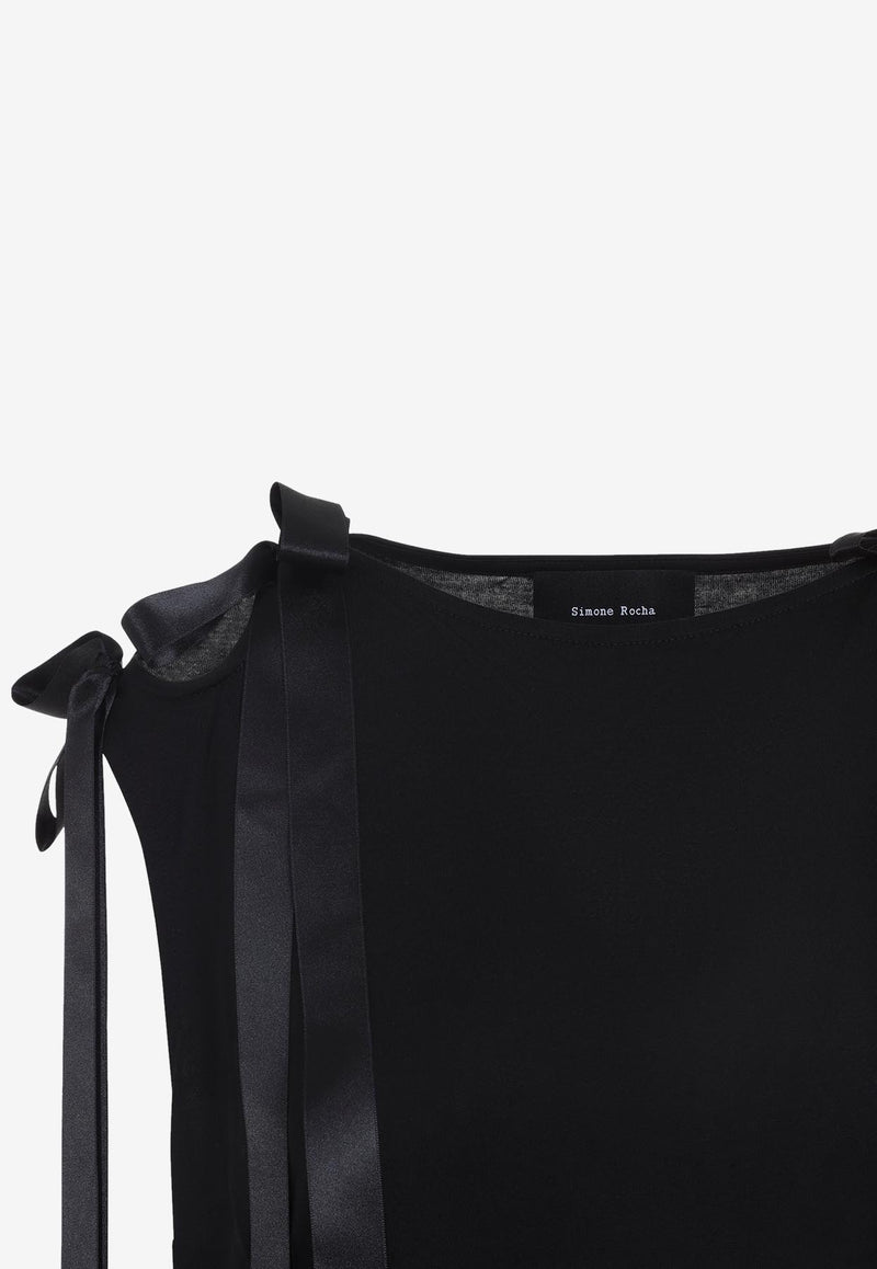 Bow Ribbon Tail Midi Dress