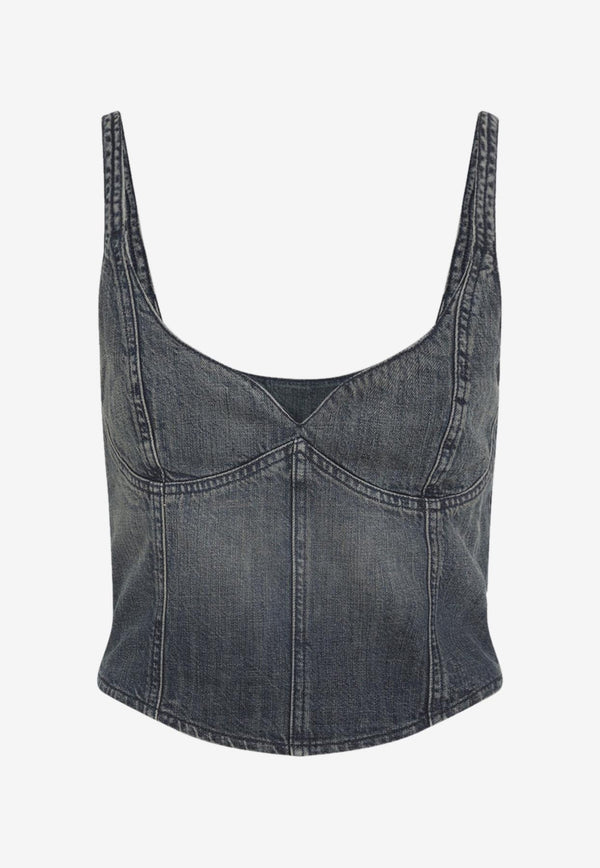 Corseted Denim Top
