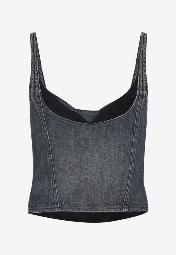 Corseted Denim Top