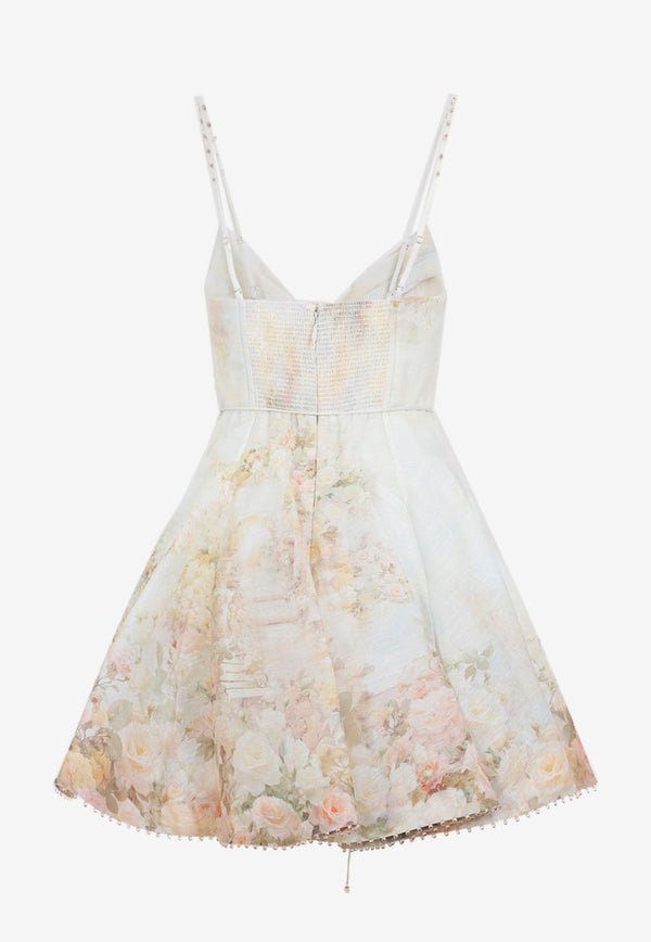 Memento Twist Front Floral Mini Dress