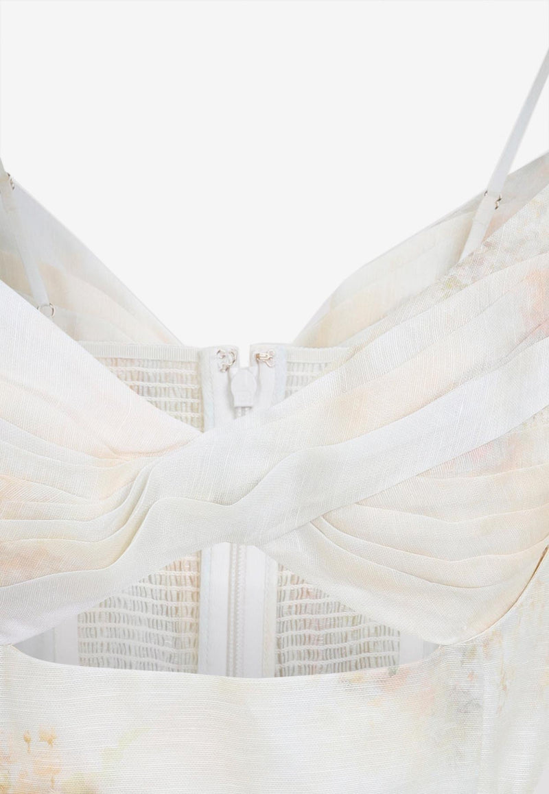 Memento Twist Front Floral Mini Dress