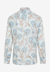 Floral Print Long-Sleeved Shirt