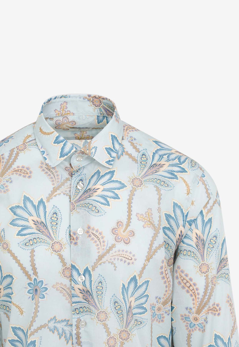 Floral Print Long-Sleeved Shirt