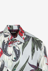 Printed Long-Sleeved Silk Shirt