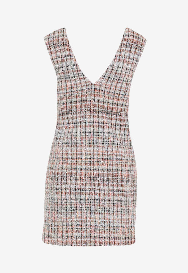 Bouclé Checkered Mini Dress