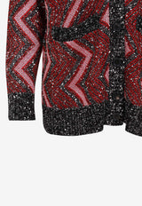 Sequin-Embellished Knit Cardigan