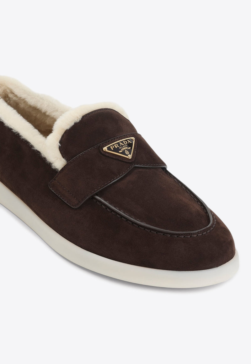 Suede Shearling Loafers