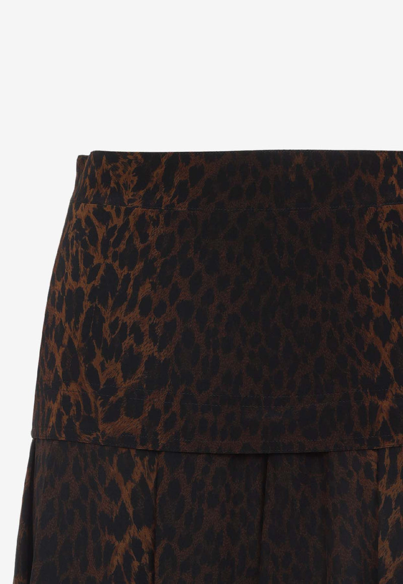 Animalier-Printed Midi Skirt