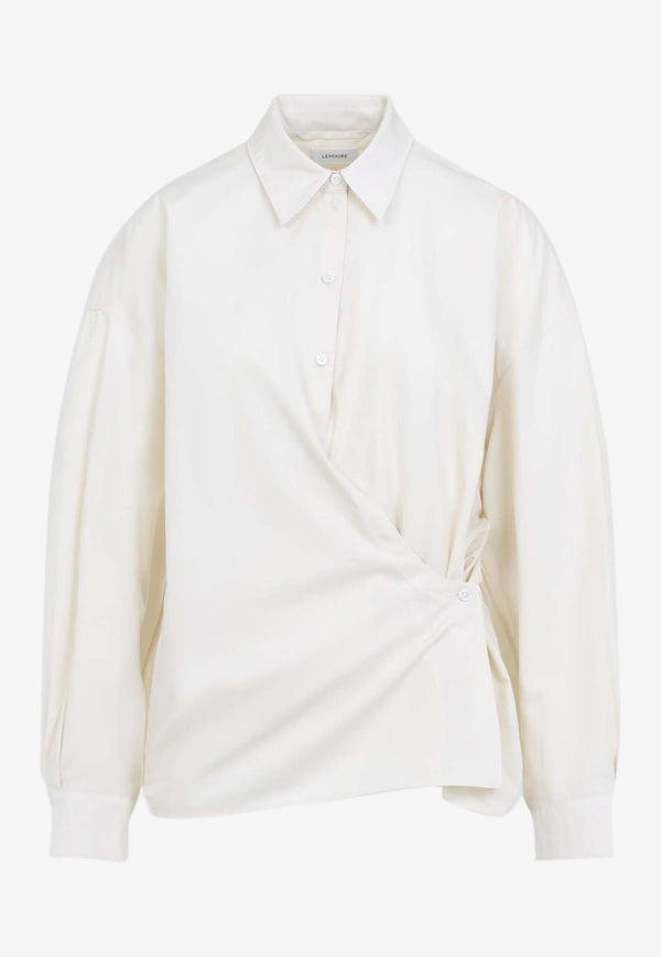 Straight Collar Twisted Shirt