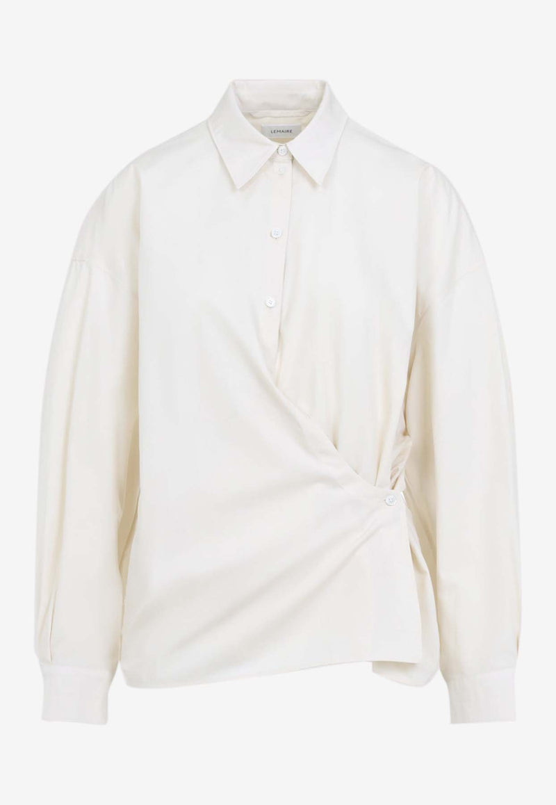 Straight Collar Twisted Shirt