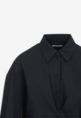 Straight Collar Twisted Shirt