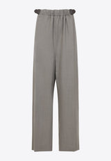 Mid-Rise Belted Tailored Pants