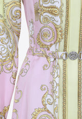 Spring Barocco Print Silk Mini Dress