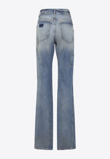 Straight-Leg Faded Jeans