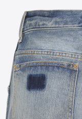 Straight-Leg Faded Jeans