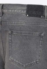 Wide-Leg Faded Jeans