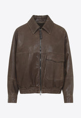 Leather Bomber Jacket