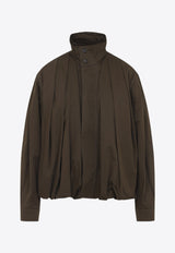 Soft Pleated Buttoned Jacket