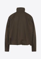 Soft Pleated Buttoned Jacket